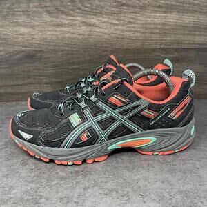 Asics Gel Venture 5 Running Shoes Womens Size 9 Black Pink Sneakers